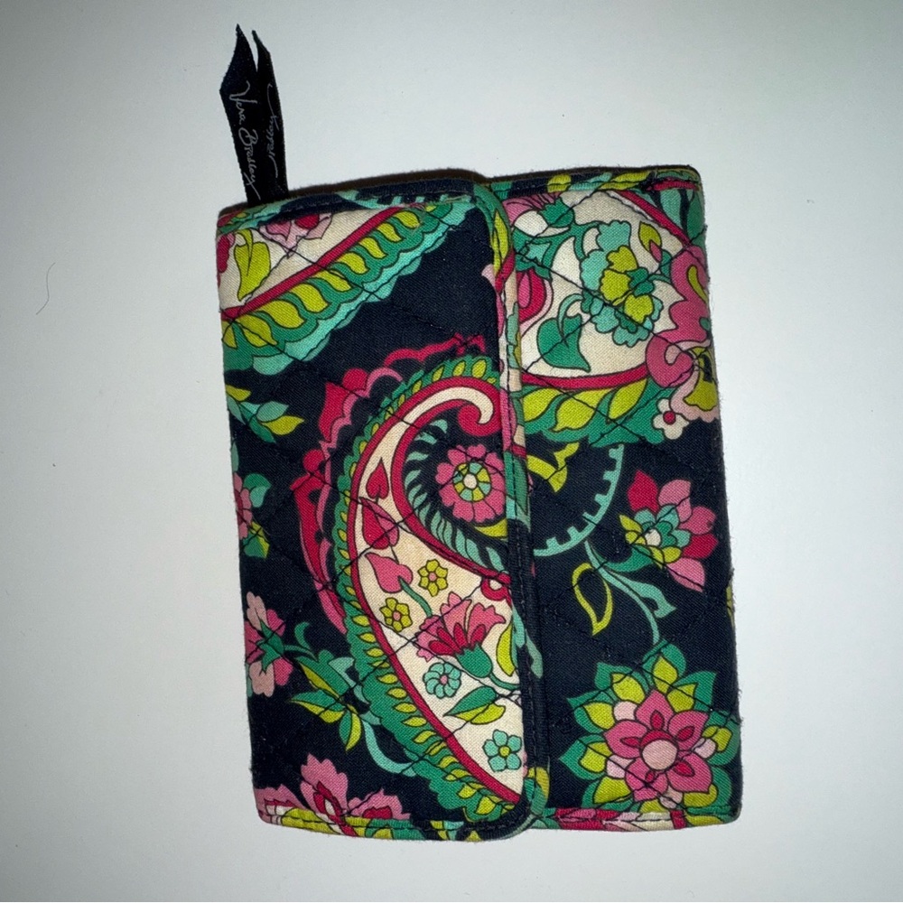 Vera Bradley Black and Pink Paisley Wallet